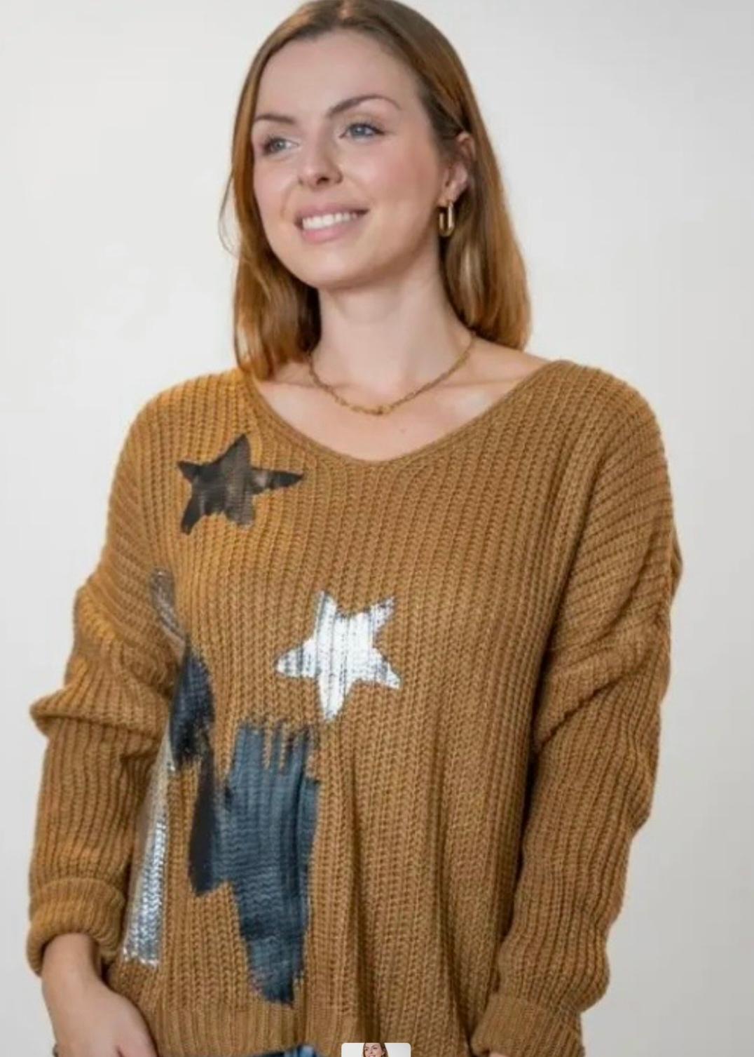 Camel star sweater Preorder