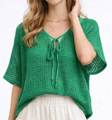 Green open knit
