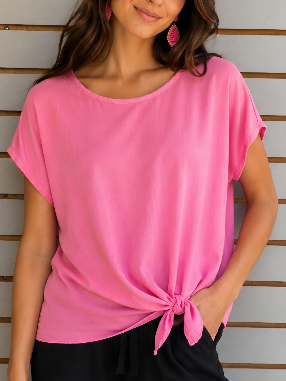 Pink tie top