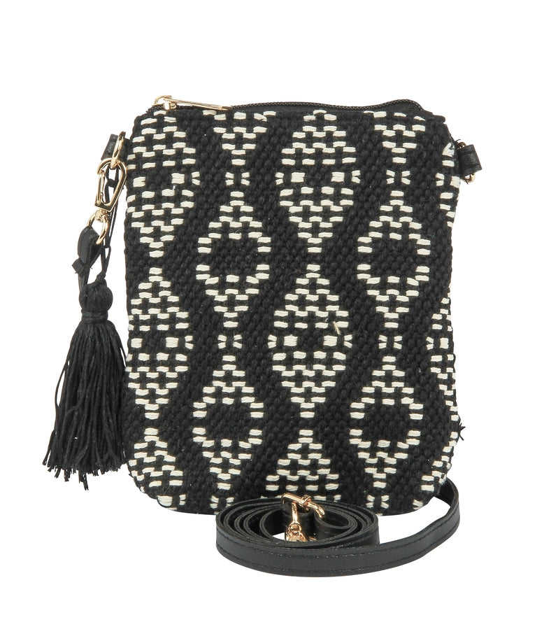 Black and white cross body