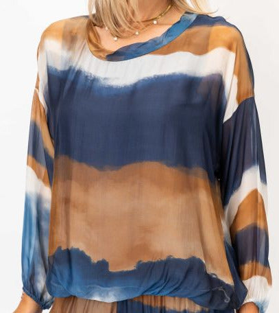 Blue jean print top