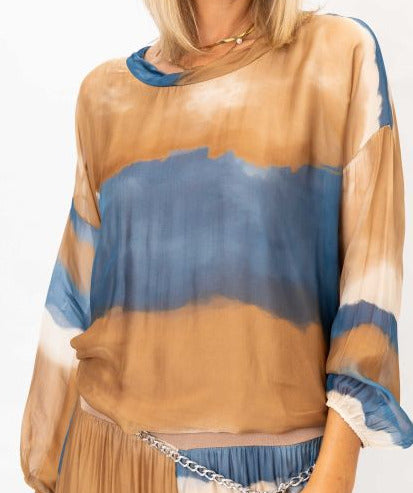 Light camel print top