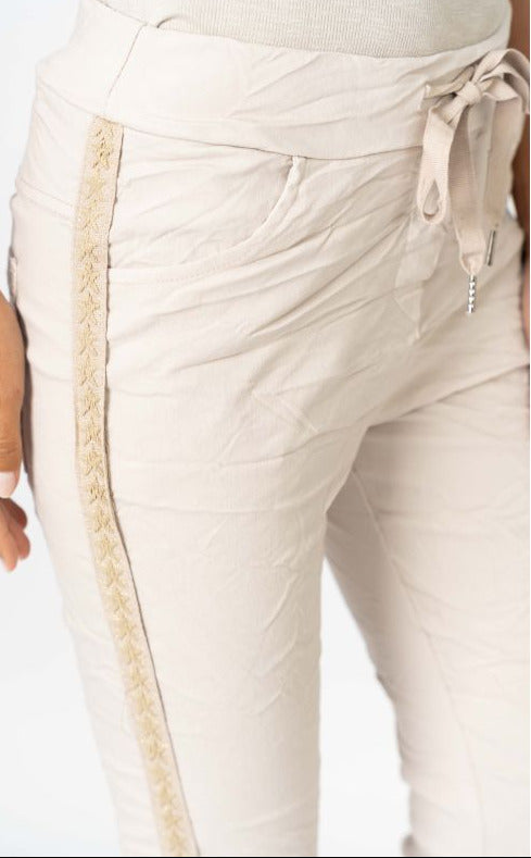 Beige star pant