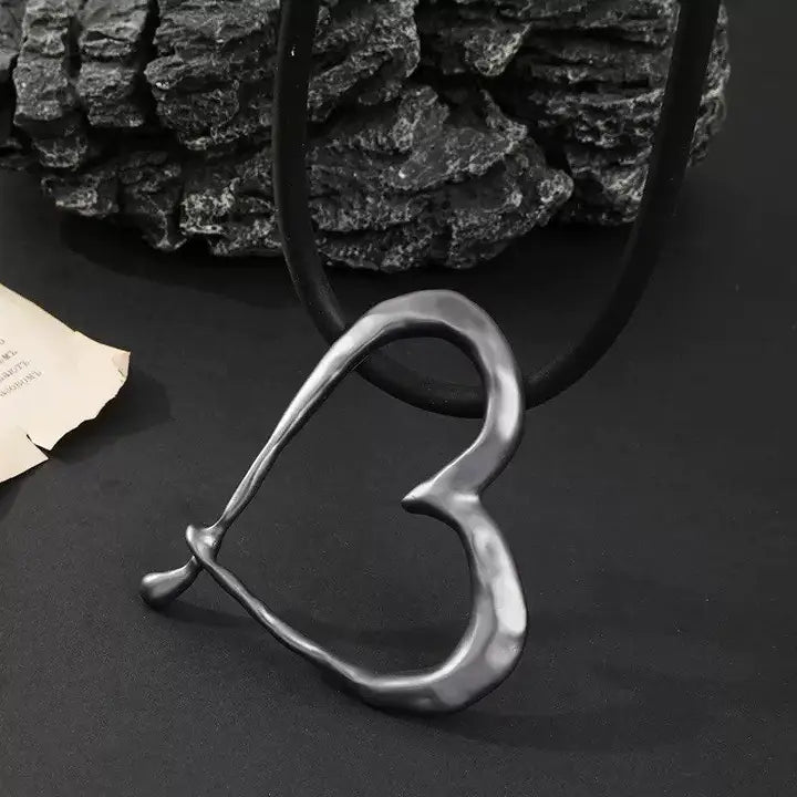 Pewter heart necklace