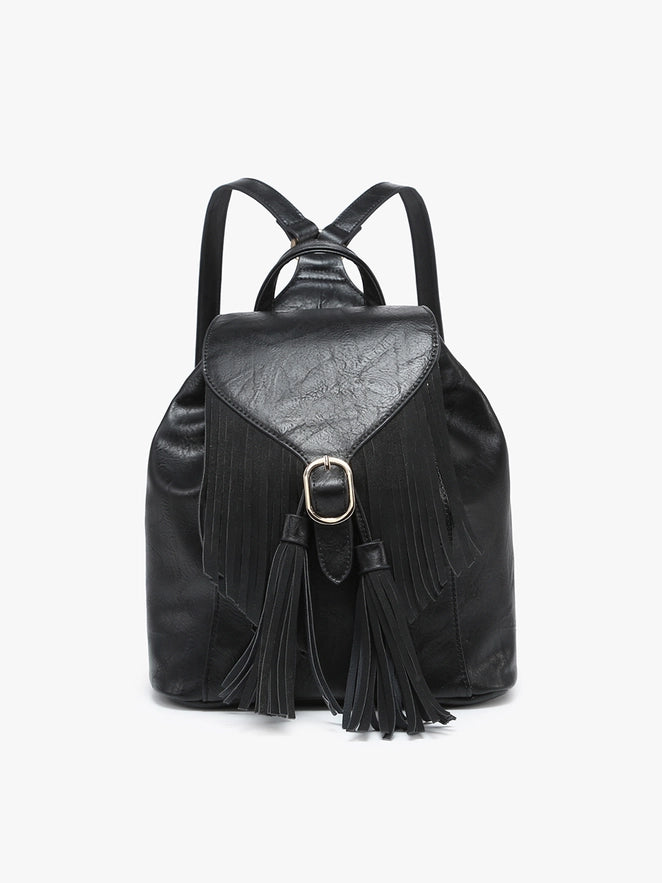 Black fringe backpack