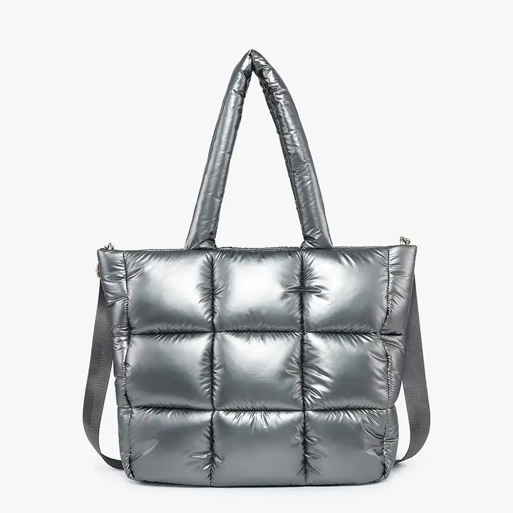 Gun metal hobo bag
