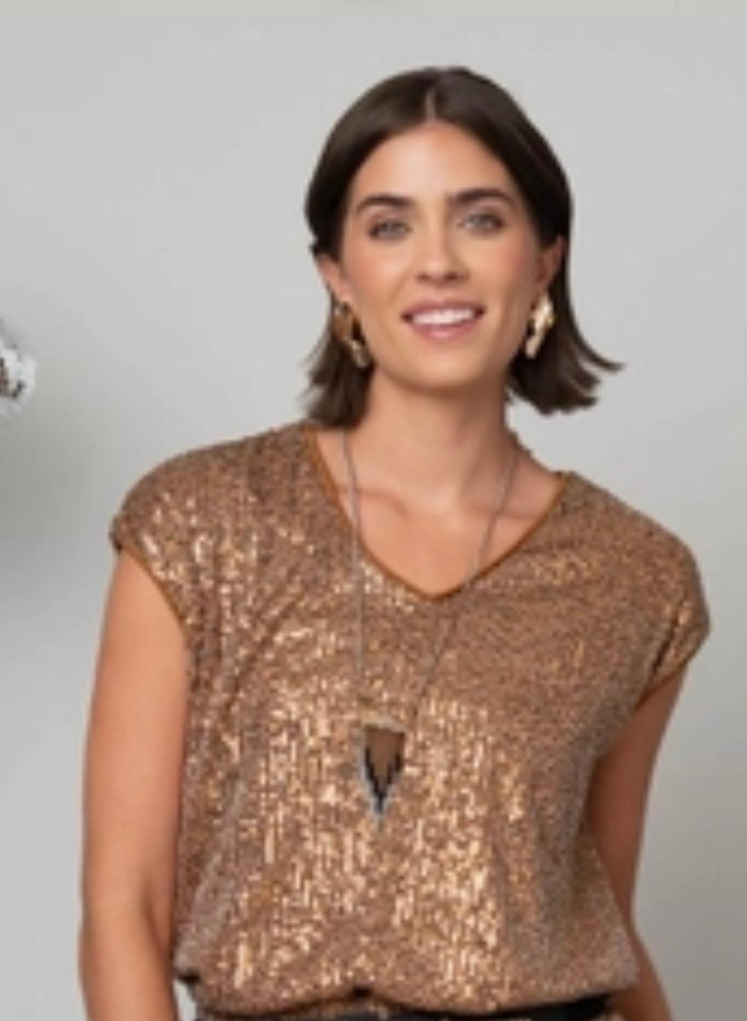 Bronze sequin top