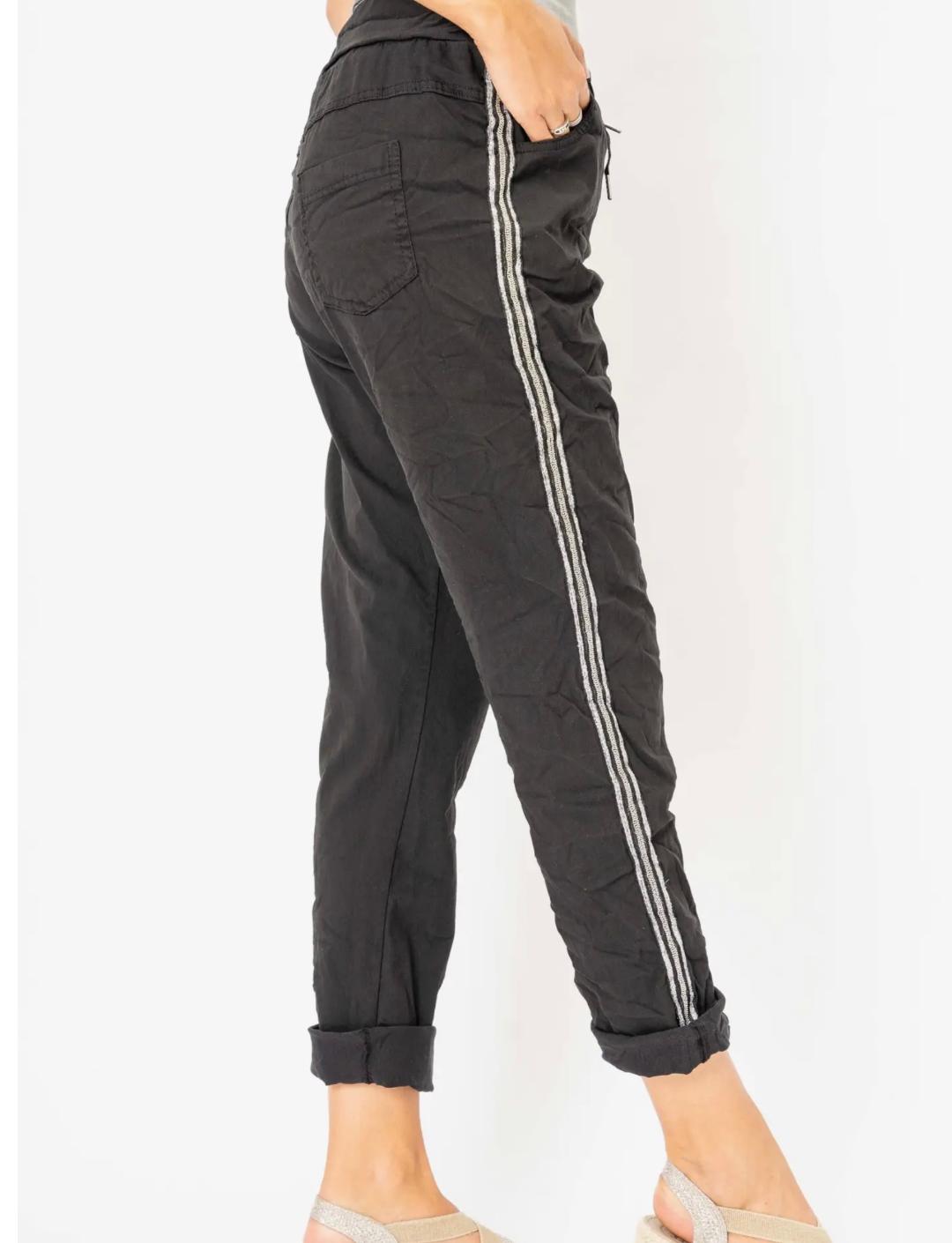 Black pant with silver