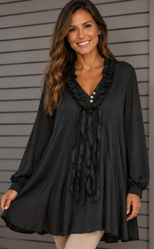 Black Ruffle top