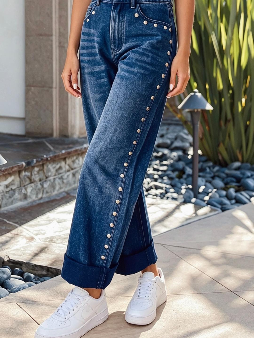 Blue studded jean