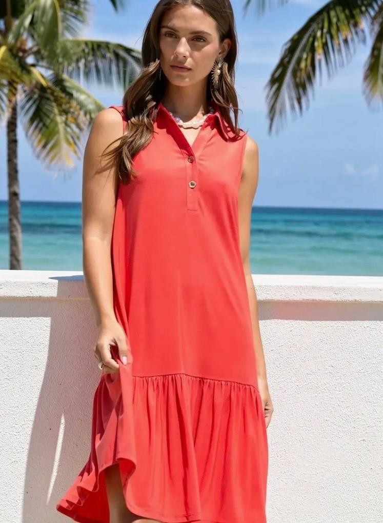 Red vacation dress