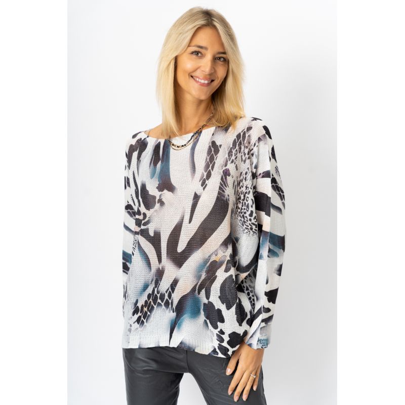 White animal knit