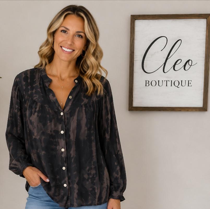 Brown tie dye top