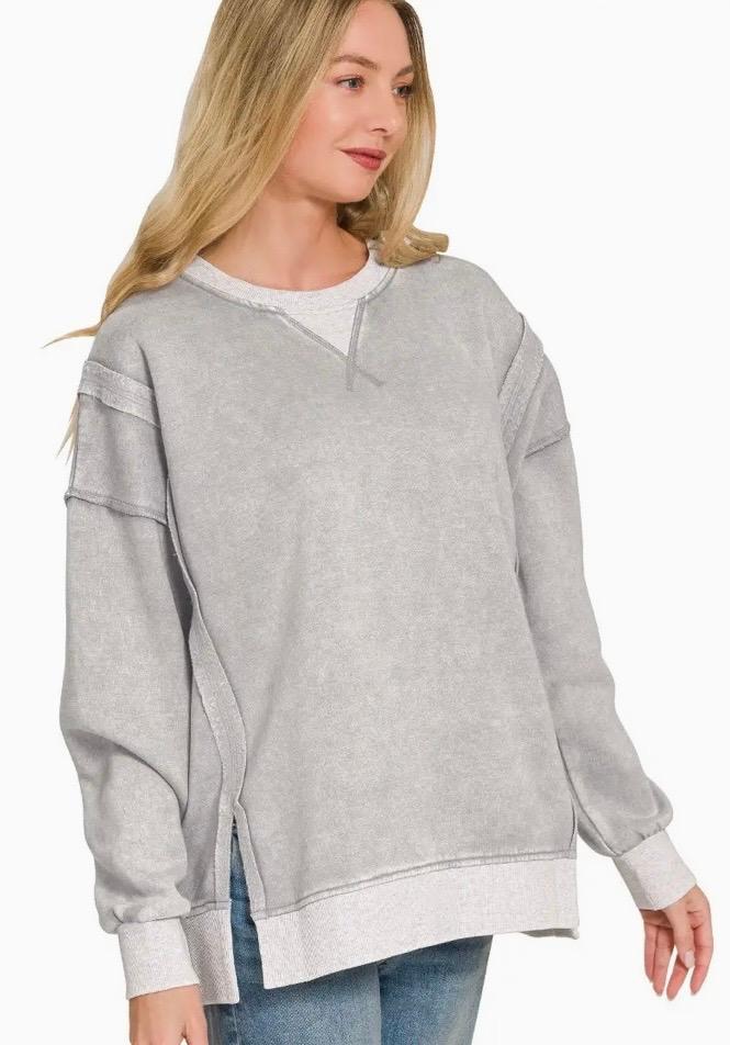 Grey contrast top