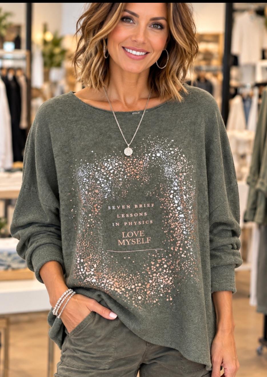 Olive Love Myself sweater