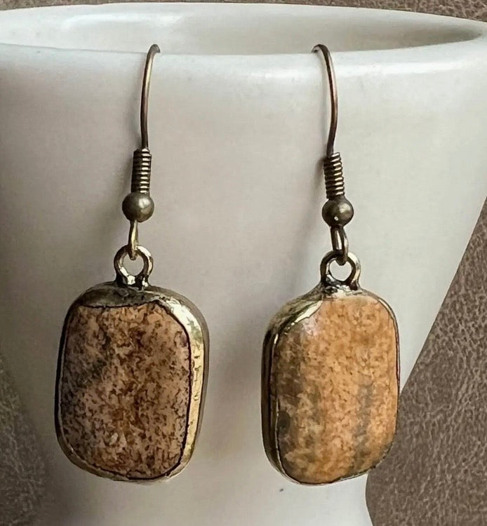 Jasper stone earring