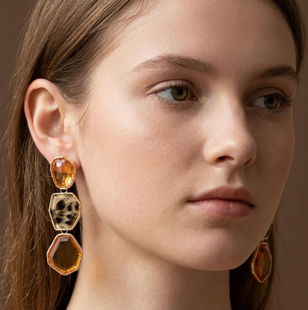 Brown animal earring