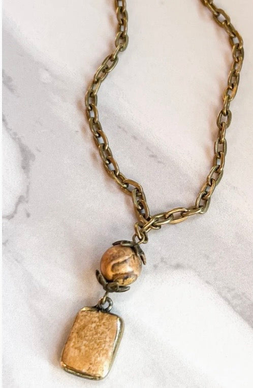 Jasper stone necklace