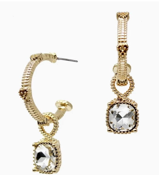 Tova inspired dupe clear crystal earring