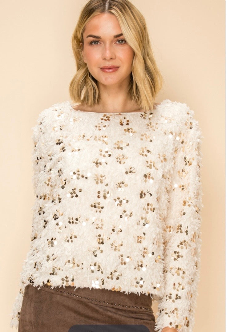 Gold sequin top