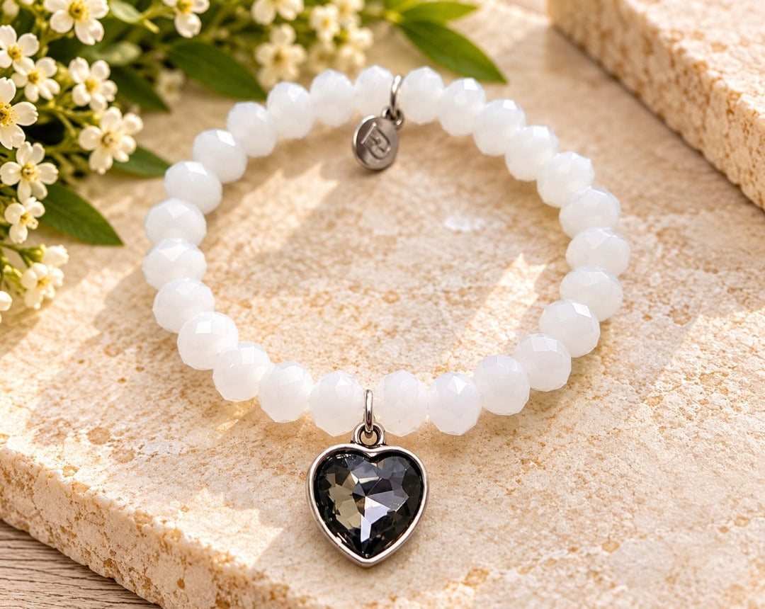 Stone heart bracelet