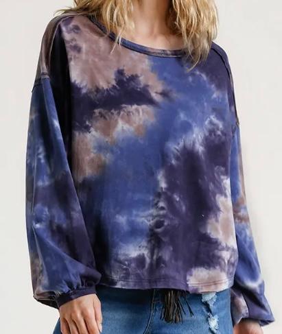 Blue tie dye top