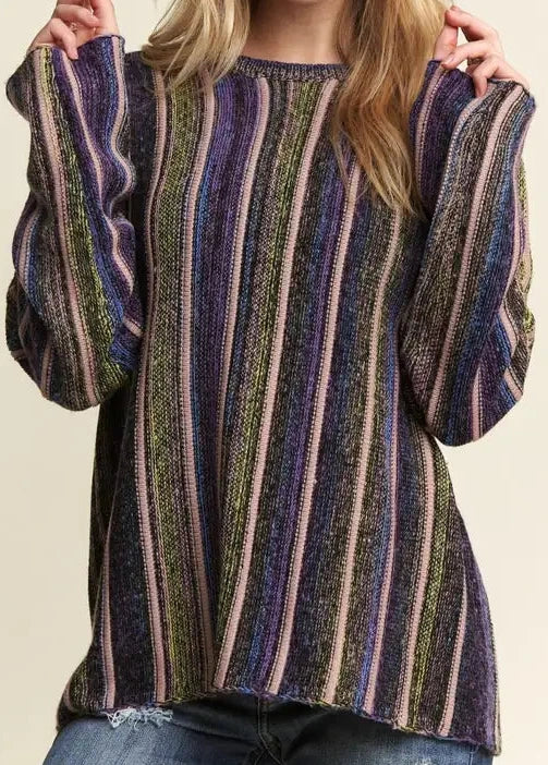 Purple stripe sweater