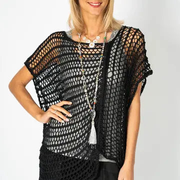 Black open knit