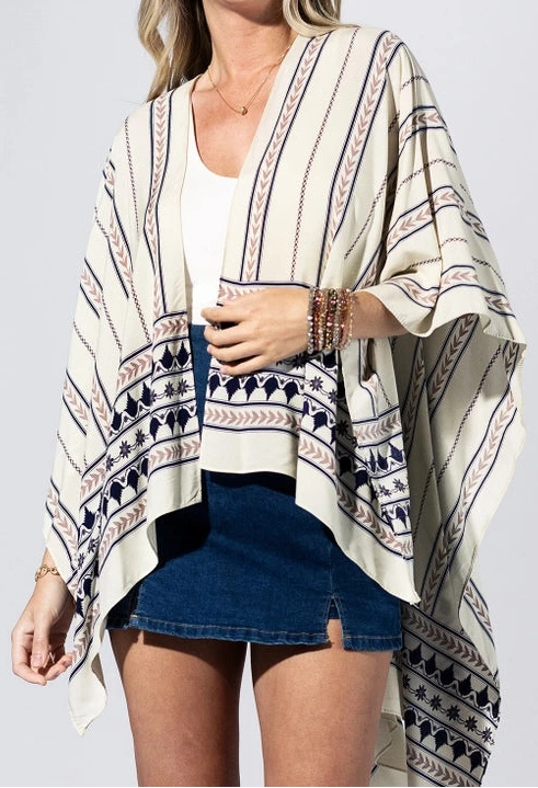 Geo border kimono