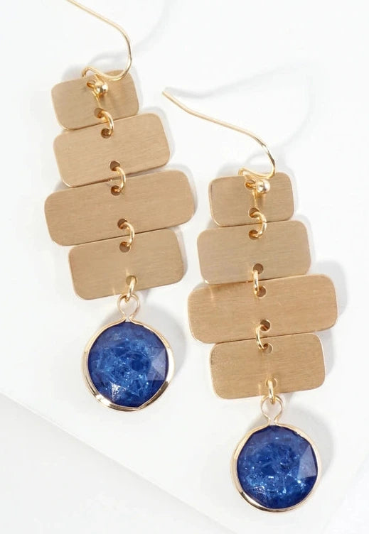 Navy drop earring