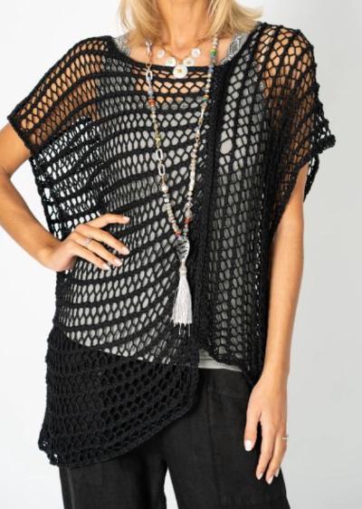 Black open knit