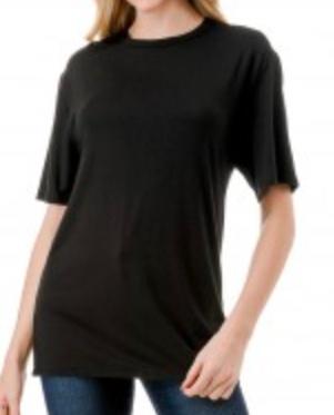 Black lace up tee