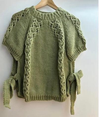 Green sweater vest poncho