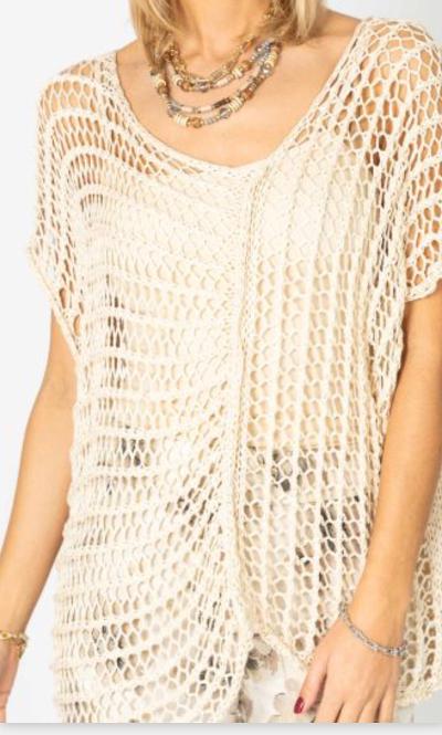 Cream open knit