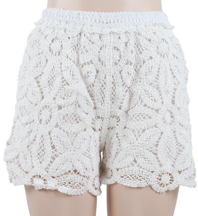 White crochet shorts