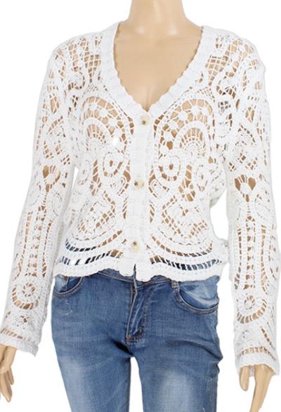 White crochet cardigan
