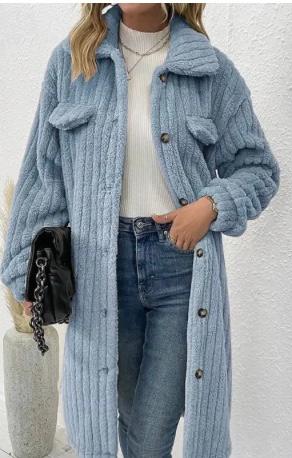 Blue sherpa coat
