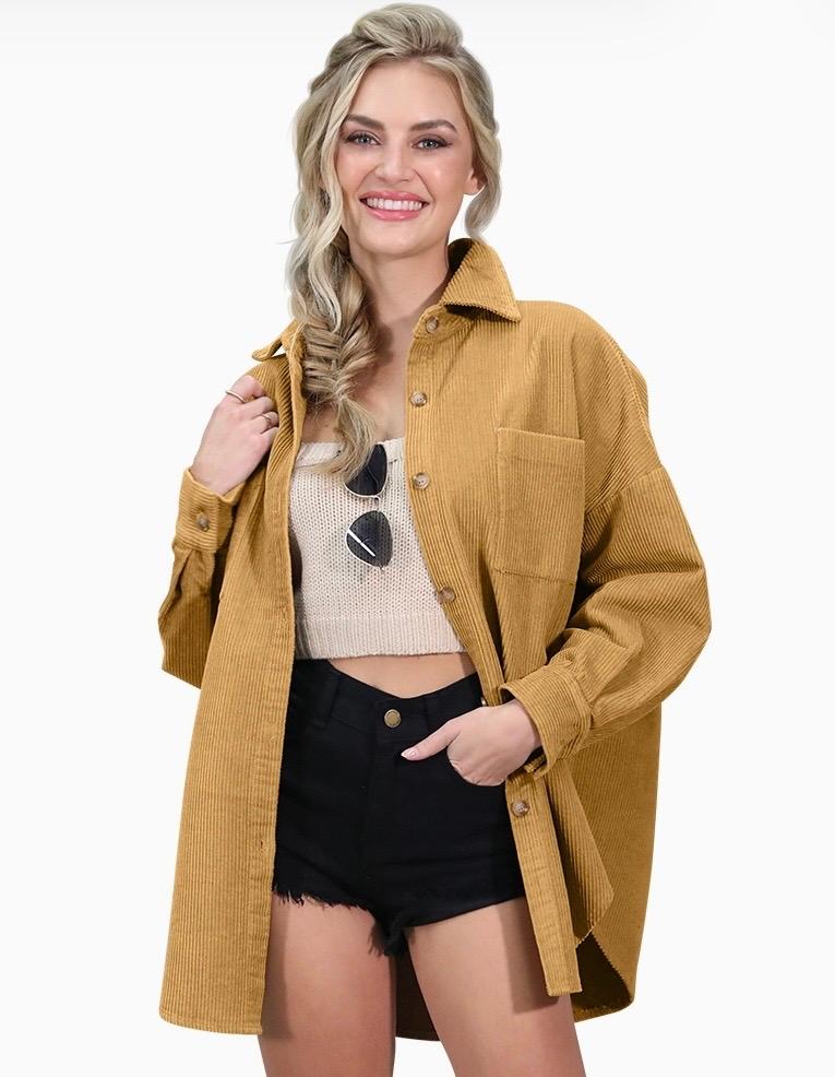 Mustard shirt jacket