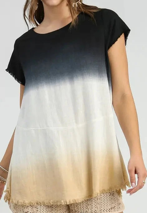 Black dip dyed top