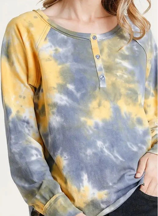 Grey and yellow tie dye