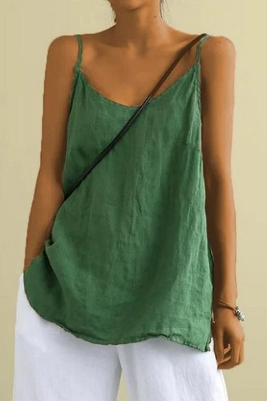 Green thin strap tank