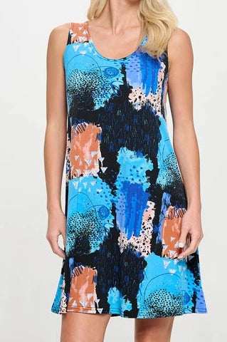 Blue print dress