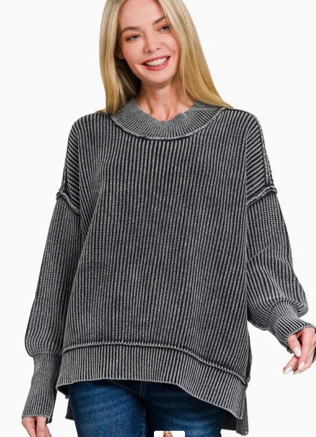 Black washed sweater  Preorder