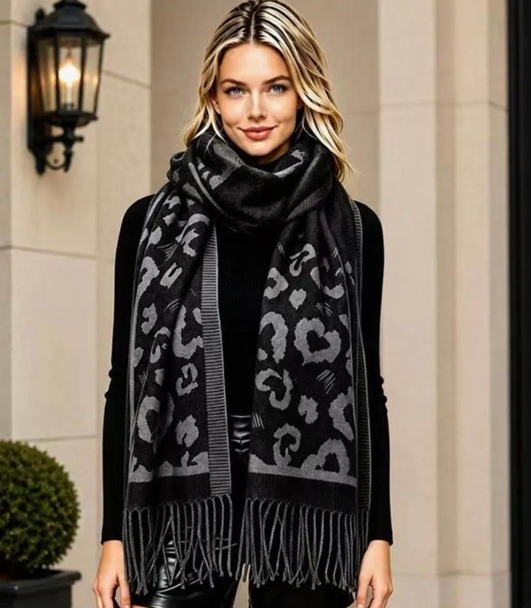 Black Leopard scarf