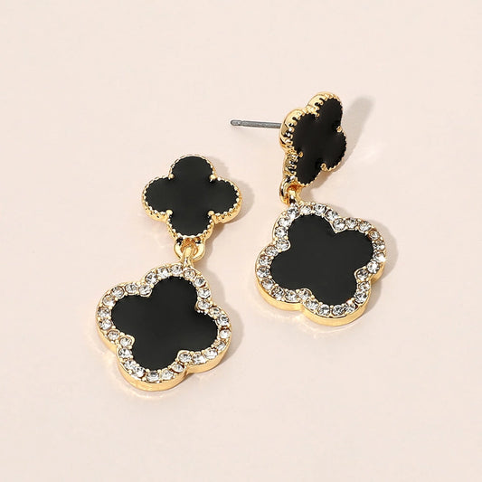 Black clover earring
