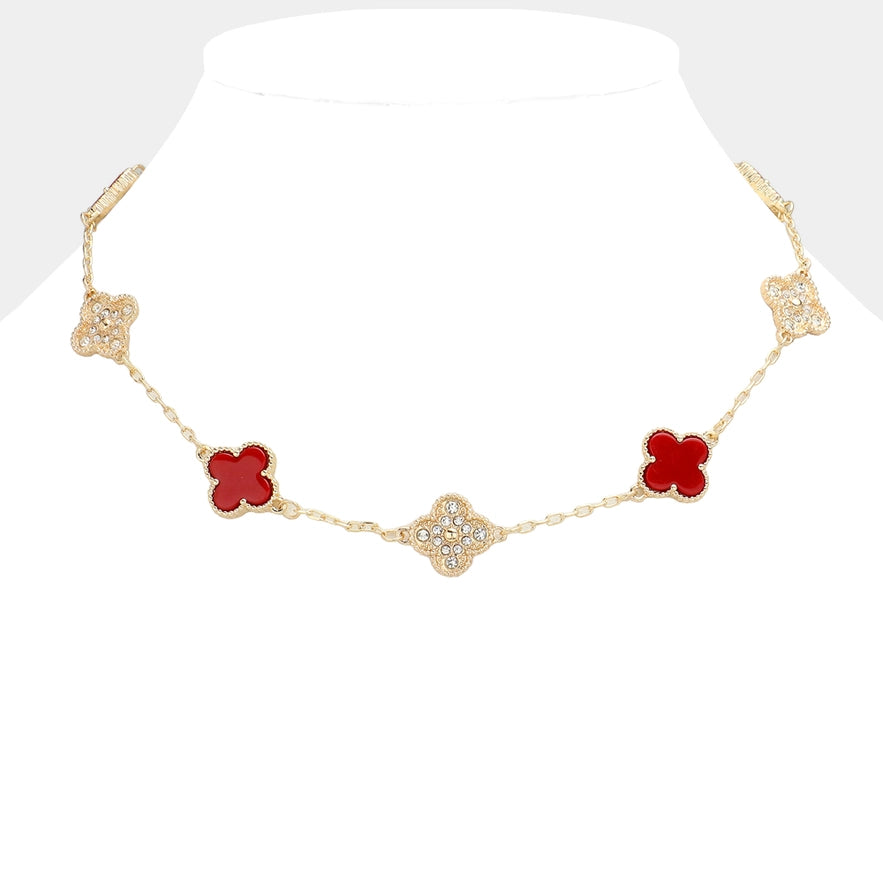 Red clover necklace