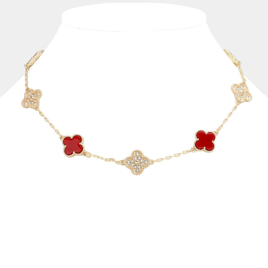 Red clover necklace