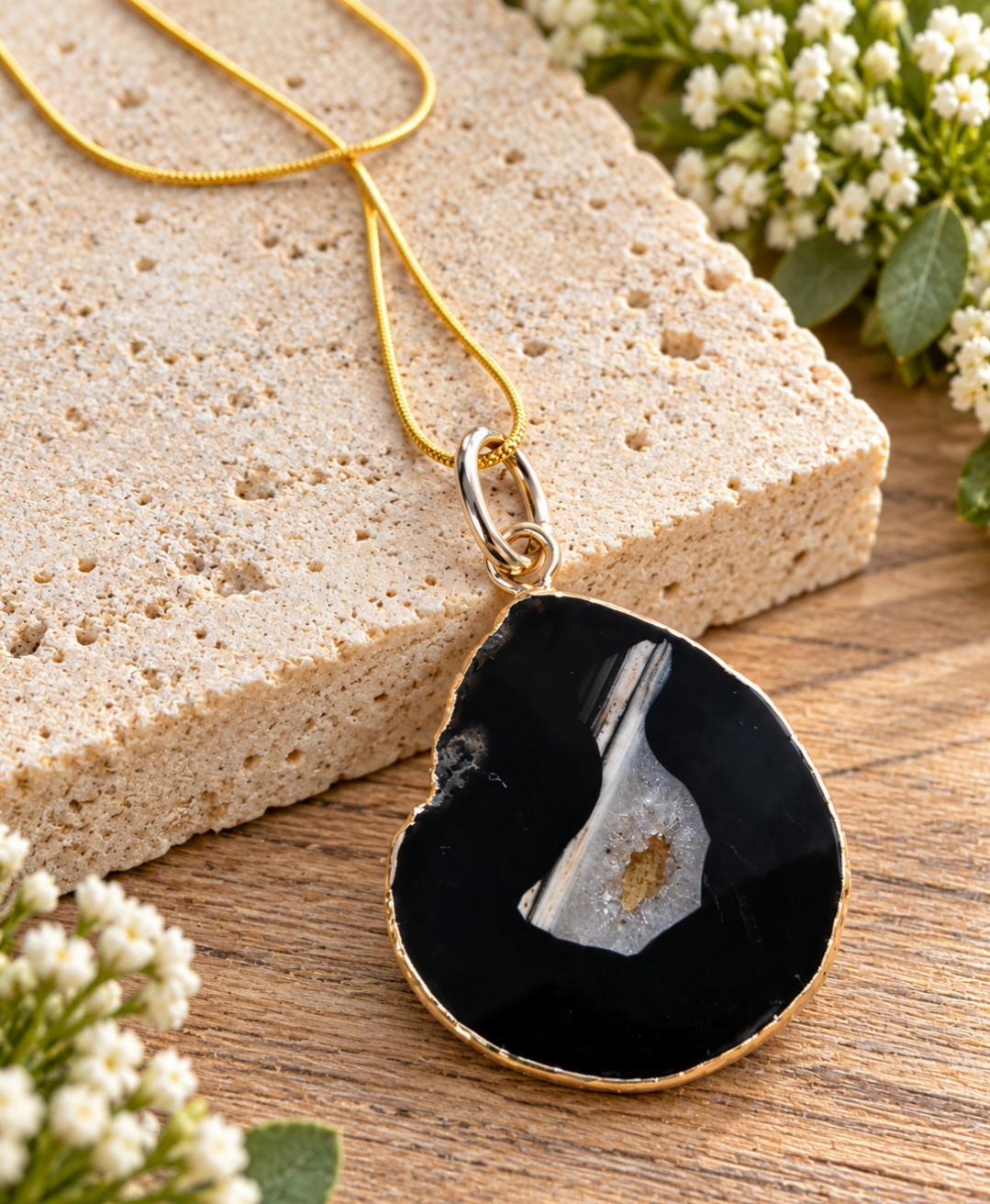 Black stone necklace