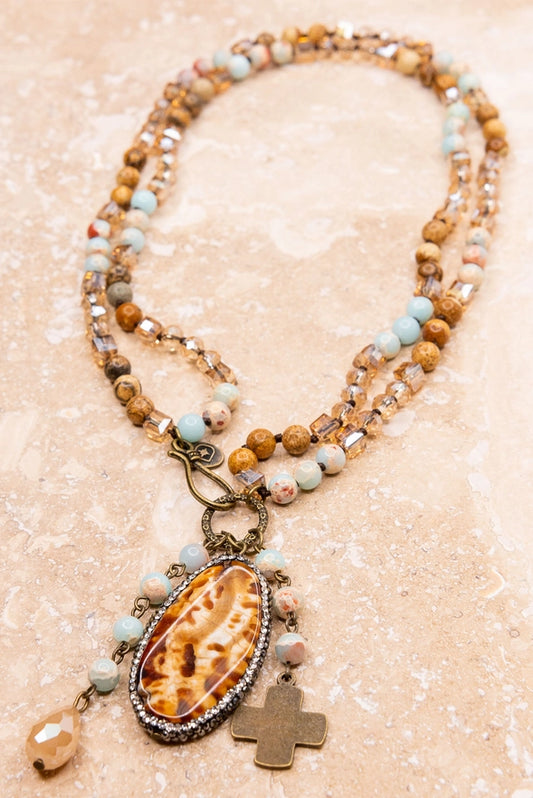 Amazonite and jasper necklace