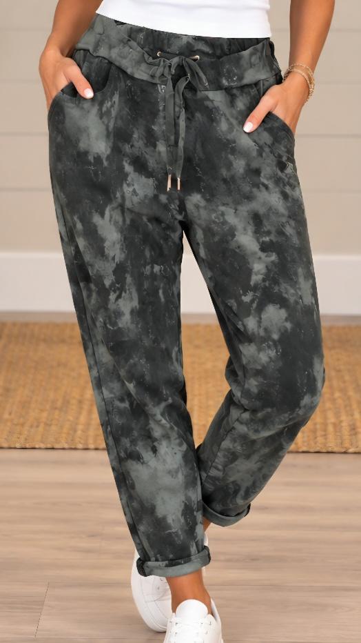 Green graffiti pant